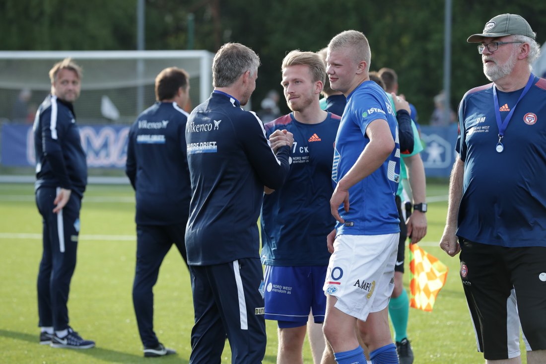 <em>Ole Gunnar Solskjær og Erling Braut Haaland var på cupbesøk i 2017. </em>