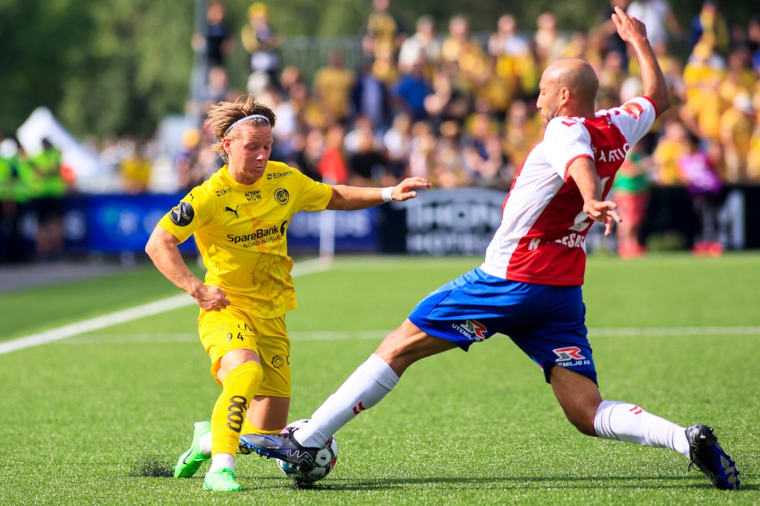 <em><strong>FLYTTER TIL BODØ: </strong>Haitam Aleesami var med på å spille to ganger uavgjort mot Bodø/Glimt i fjor. Nå skal han selv tre inn i den gule drakta. Foto: Tor Erik Schrøder / NTB</em>