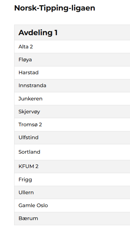 Norsk-Tipping-ligaen avdeling 1